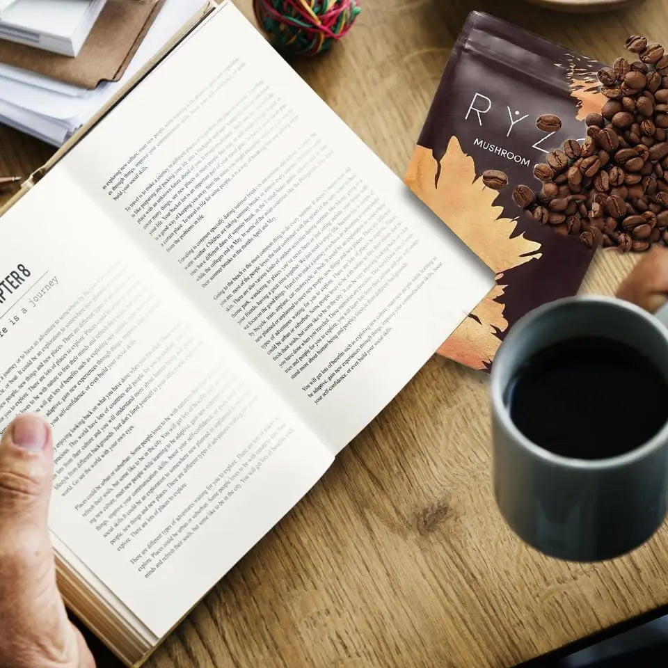 Organic Mushroom Coffee - Shiitake, Cordyceps, Supports Immune, Focus, Concentration, Stress, Digestion & Energy - 1 Pack