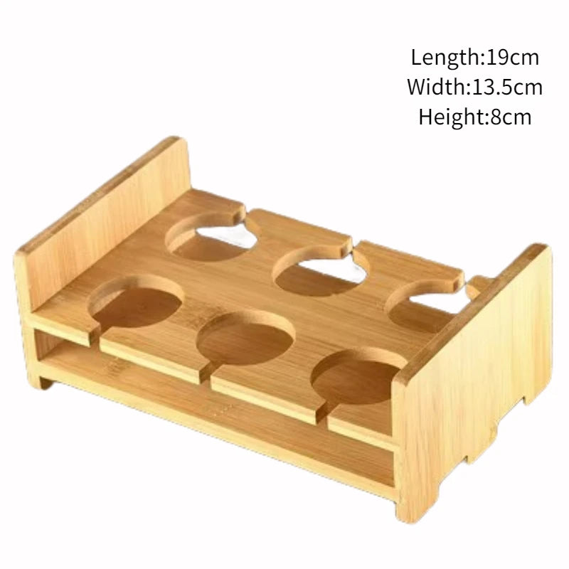 6pcs/set 60ML Mini Mugs Moscow Mule Mug With Wooden Holde Cocktail Cups Stainless Steel Hammered Copper Plated Beer Wine Mug