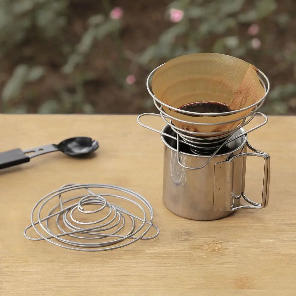 Coffee Ground Outdoor Tools Stainless Steel Funnel Filter Cup Coffee Filter Cup Coffee Filter Holder Coffee Drip Rack